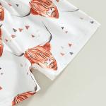 Toddler Baby Boy Summer Outfits Cow Letter Print Short Sleeve Top and Shorts Western Boho Baby Boy Clothes Set (A-Western, 12-18 Months) by WZTYYDS