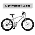 A11N SPORTS BELSIZE 20-Inch Belt-Drive Kid's Bike, Lightweight Aluminium Alloy Bicycle(only 14.82 lbs) for 7-10 Years Old Silver from A11N SPORTS