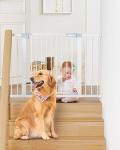 Comfurya Retractable Baby Gate for Stairs - Extra Wide Safety Kids or Pets, 30â Tall, Extends to 46â Wide, Child Safety Baby Gates for Stairs, Doorways, Hallways, Indoor, Outdoor(White) from Comfurya