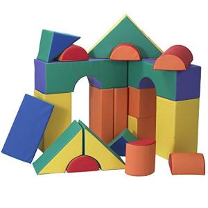 Children's Factory 12" Module Blocks, Set A, Multi-Colored, CF321-615, Kids and Toddler Big Foam Shapes for Building, 21 Piece Playroom or Daycare Set by Children's Factory