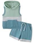 SANMIO 4-5T Toddler Boy Clothes Little Kids Summer ClothingÂ  Baby Boy's Hooded Tank Top and Shorts Outfit Set from 
