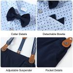 YALLET Toddler Baby Boy Outfits 1-5T Boys Suits Gentleman Short Sleeve Button Shirts+Bowtie+Suspender Shorts Formal Clothes from 