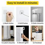 Retractable Baby Gate, Mesh Baby Gate or Mesh Dog Gate, 33" Tall, Extends up to 71" Wide, Child Safety Gate for Doorways, Stairs, Hallways, Indoor/Outdoor (33"x71",White) by DEAR LOV