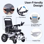 Tripaide Folding Electric Wheelchairs for Adults, 500w Super Horse Power Motor, with 2 Batteries 20 Miles Driving Distance, All Terrain Motorized Wheelchair Supports up to 265 lbs by Tripaide