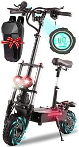 38.4AH 5600W Electric Scooter Adults 50 MPH Off Road Sport Scooter with Seat,60V Dual Drive 62 Miles Range 11" Off Road Tires,Heavy Duty 440 LBS Load Dual Braking System & Dual Headlight by Dongguan Lvkang Energy Saving Technology Co., LTD