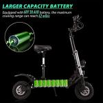 38.4AH 5600W Electric Scooter Adults 50 MPH Off Road Sport Scooter with Seat,60V Dual Drive 62 Miles Range 11" Off Road Tires,Heavy Duty 440 LBS Load Dual Braking System & Dual Headlight by Dongguan Lvkang Energy Saving Technology Co., LTD