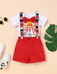 My 1st Cinco De Mayo Outfit Baby Boy Bow Tie Romper Suspender Shorts Mexican Gentleman Clothing Sets from 