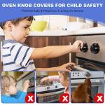 Stove Knob Covers for Child Safety (5+1 Pack) Gas Knob Covers Kitchen Stove Protector for Kids with Strong Adhesive Childproof Oven Knob Covers, 1 Pcs Oven Lock Child Safety by Pofart