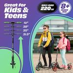 Scooter for Kids Ages 6-12 - Scooters for Teens 12 Years and Up - Adult Scooter with Anti-Shock Suspension - Scooter for Kids 8 Years and Up with 4 Adjustment Levels Handlebar Up to 41 Inches High from SKIDEE