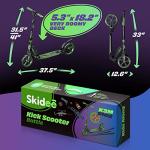 Scooter for Kids Ages 6-12 - Scooters for Teens 12 Years and Up - Adult Scooter with Anti-Shock Suspension - Scooter for Kids 8 Years and Up with 4 Adjustment Levels Handlebar Up to 41 Inches High from SKIDEE