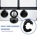 Stove Knob Covers for Child Safety (5+1 Pack) Gas Knob Covers Kitchen Stove Protector for Kids with Strong Adhesive Childproof Oven Knob Covers, 1 Pcs Oven Lock Child Safety by Pofart