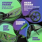 Scooter for Kids Ages 6-12 - Scooters for Teens 12 Years and Up - Adult Scooter with Anti-Shock Suspension - Scooter for Kids 8 Years and Up with 4 Adjustment Levels Handlebar Up to 41 Inches High from SKIDEE