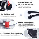 New Update Lightweight Electric Wheelchair Folding Power Mobility Wheelchair Weight Only 48Lbs with 12"Solid Rear Tires More Stable Support 120Kg Dual Motors and 2*6Ah Lithium Batteries by Wisging