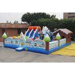 Safety Children's Slide with Protective net Large Attractive Castle Outdoors Many Kid's Inflatable Trampoline Amusement Park Can Bear 180kg (Color : Blue, Size : 10104m) from HOULNHM