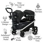 BOB Gear Renegade Canopy Stroller Wagon with 3 Seats, 5-Point Harness System, All-Terrain Tires, and Push and Pull Handle, Nightfall from BOB Gear USA
