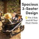 BOB Gear Renegade Canopy Stroller Wagon with 3 Seats, 5-Point Harness System, All-Terrain Tires, and Push and Pull Handle, Nightfall from BOB Gear USA