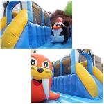 Safety Children's Slide with Protective net Large Attractive Castle Outdoors Many Kid's Inflatable Trampoline Amusement Park Can Bear 180kg (Color : Blue, Size : 10104m) from HOULNHM