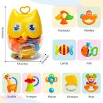 CUTE STONE Baby Rattles Toys Set, Babies Teethers Toys for Baby 3-12 Months, Early Development Learning Toy with Grasp, Spin Rattle Set and Storage Box, Newborn Infant Birthday Gifts for Girls & Boys by Cute Stone