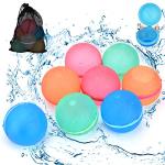 SOPPYCID Reusable Magnetic Water Balloons, Silicone Self Sealing Water Balls, Quick Refill Soft Water Bombs for Outdoor Summer Splash Party, Water Fight Game 8Pack by UCIDCI