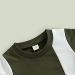 Toddler Baby Boy Summer Clothes Short Sleeve Contrast Color T Shirt Top with Pocket Shorts Newborn 2Pcs Outfits Set (Green, 12-18 Months) by Sduydiosy