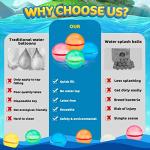 SOPPYCID Reusable Magnetic Water Balloons, Silicone Self Sealing Water Balls, Quick Refill Soft Water Bombs for Outdoor Summer Splash Party, Water Fight Game 8Pack by UCIDCI