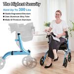 Foldable All Terrain Walker for Senior with Seat, Lightweight Aluminum Rollator Walker with Seat, Rolling Walker with Adjustable Handles, Rollator Walker with Seat for Senior/Adult by SOUHEILO by SOUHEILO US