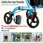 Foldable All Terrain Walker for Senior with Seat, Lightweight Aluminum Rollator Walker with Seat, Rolling Walker with Adjustable Handles, Rollator Walker with Seat for Senior/Adult by SOUHEILO by SOUHEILO US