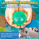 SOPPYCID Reusable Magnetic Water Balloons, Silicone Self Sealing Water Balls, Quick Refill Soft Water Bombs for Outdoor Summer Splash Party, Water Fight Game 8Pack by UCIDCI