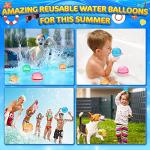 SOPPYCID Reusable Magnetic Water Balloons, Silicone Self Sealing Water Balls, Quick Refill Soft Water Bombs for Outdoor Summer Splash Party, Water Fight Game 8Pack by UCIDCI