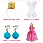 Zalongye Princess Peach Costume Dress for Girls cosplay Halloween Party Dress Up princess peach Dress by 