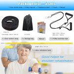 ATENTO Shoulder Rehab Pulley System with Foam HandlesâArm Pulley with Muti-Anchor Door Strap for Physical Therapy Exercises âLatex Resistance Bands for Assisting Rotator Cuff, AC Joint, Shoulder Pain from ATENTO