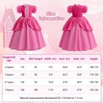 Zalongye Princess Peach Costume Dress for Girls cosplay Halloween Party Dress Up princess peach Dress by 