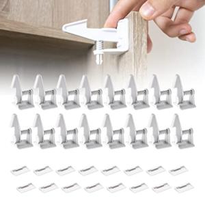 Inaya 16-Pack Cabinet Locks, Child Safety Latches - Baby Proofing Cabinets and Drawer Locks - 3M Adhesive - No Drilling & No Tools Required - Child Proof Your Home from Inaya