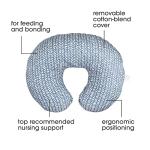 Boppy Original Nursing Support, FKA Boppy Nursing Pillow, Blue Herringbone, Ergonomic Breastfeeding, Bottle Feeding, and Bonding, with Hypoallergenic Fiber Fill, with Removable Cover, Machine Washable by Boppy