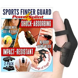Sports finger splint finger guard brace protection support (2-pack, Large) impact resistant, waterproof by PowerSplint