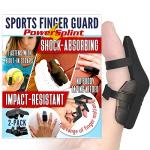 Sports finger splint finger guard brace protection support (2-pack, Large) impact resistant, waterproof by PowerSplint