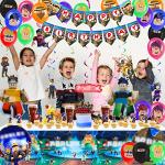 Game Themed Birthday Party Supplies, Party Decorations Including Happy Birthday Banners, Hanging, Foil Balloons, Cake Decorations, Tablecloths, Cupcake Decorations, Balloons, by WAQXTV