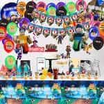 Game Themed Birthday Party Supplies, Party Decorations Including Happy Birthday Banners, Hanging, Foil Balloons, Cake Decorations, Tablecloths, Cupcake Decorations, Balloons, by WAQXTV