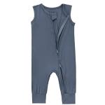 Baby Sleeveless Romper Bamboo 2-Way Zipper 2pcs Toddler Summer Jumpsuit Outfits Infant Footless Pajamas Onesie(Mint & Moonlight Blue, 0-3m) by 