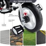 JMMD Baby Tricycle, 7-in-1 Folding Kids Trike with Adjustable Parent Handle, Safety Harness & Wheel Brakes, Removable Canopy, Storage, Stroller Bike Gift for Toddlers 18 Months - 5 Years, Grey by JMMD