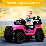 Jojoka Ride TruckÂ Electric Ride on Car with RemoteÂ Control, Spring Suspension, LED Lights, Bluetooth, 2 Speeds, Ride on Toys for Kid Aged 3-8 (Pink) from Jojoka