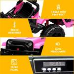 Jojoka Ride TruckÂ Electric Ride on Car with RemoteÂ Control, Spring Suspension, LED Lights, Bluetooth, 2 Speeds, Ride on Toys for Kid Aged 3-8 (Pink) from Jojoka