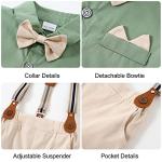 YALLET Toddler Baby Boy Outfits 1-5T Boys Suits Gentleman Short Sleeve Button Shirts+Bowtie+Suspender Shorts Formal Clothes from 