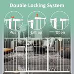 WAOWAO Extra Tall 37.4" Baby Gate Wide Pressure Mounted Walk Through Swing Auto Close Safety Black White Metal Toddler Kids Child Dog Pet Puppy Cat for Indoor Stairs,Doorways,Kitchen 29.13-76.37 inch by WAOWAO