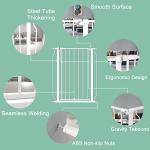 WAOWAO Extra Tall 37.4" Baby Gate Wide Pressure Mounted Walk Through Swing Auto Close Safety Black White Metal Toddler Kids Child Dog Pet Puppy Cat for Indoor Stairs,Doorways,Kitchen 29.13-76.37 inch by WAOWAO