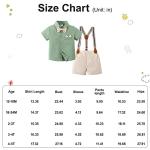 YALLET Toddler Baby Boy Outfits 1-5T Boys Suits Gentleman Short Sleeve Button Shirts+Bowtie+Suspender Shorts Formal Clothes from 