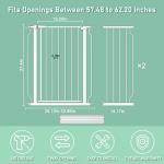 WAOWAO Extra Tall 37.4" Baby Gate Wide Pressure Mounted Walk Through Swing Auto Close Safety Black White Metal Toddler Kids Child Dog Pet Puppy Cat for Indoor Stairs,Doorways,Kitchen 29.13-76.37 inch by WAOWAO
