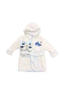 Spasilk 100% Cotton Hooded Terry Bathrobe with Booties â Baby Girl Gifts â Baby Boy Gifts âOne Size â Shower Gift by Spasilk
