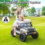 NEWQIDA 12V Electric Ride On Car for Kids 4WD Ride on Truck with Remote Control Parent-Child Ride On Toys for Kids Power Vehicle Wheels for Girls Boys, 220lbs Max Capacity, EVA Rubber Tires, White from NEWQIDA