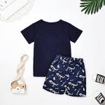 18-24 Month Boy Clothes Summer Outfits Baby Boy Dinosaur Short Sleeve T-Shirt & Shorts Set, Blue Dinosaur Set 18-24M/80cm by 